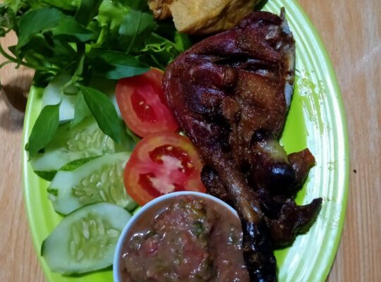 bebek goreng  + nasi lengkap